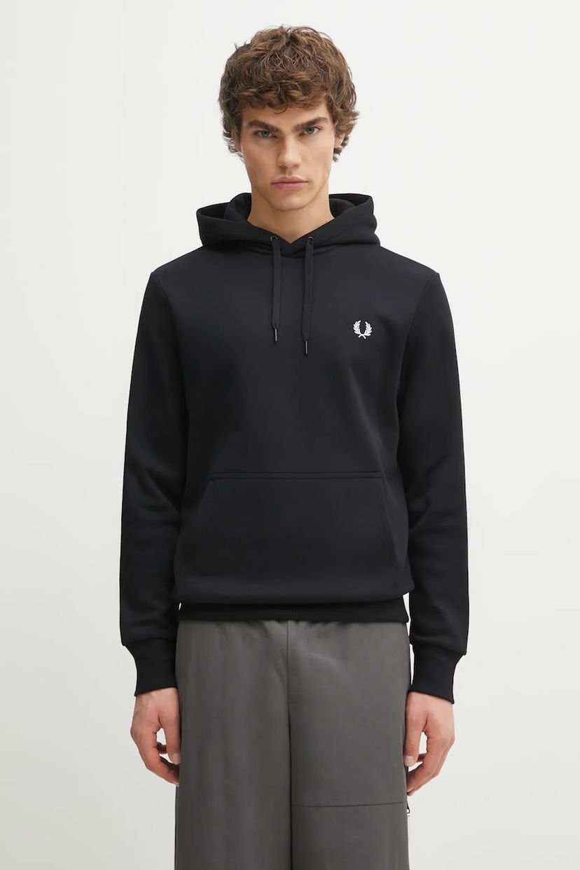Pulover Fred Perry Smooth Hooded Sweatshirt Črna | M1371