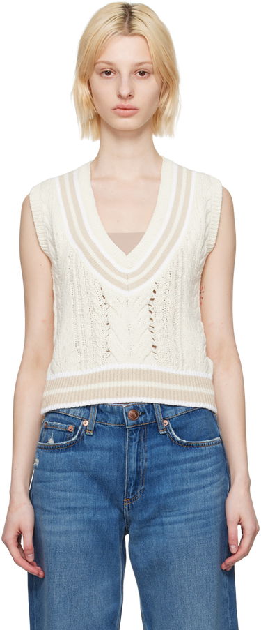 Pleteni pulover rag & bone Rag & Bone Brandi Knit Vest Bela | WAS23S021SD21, 0