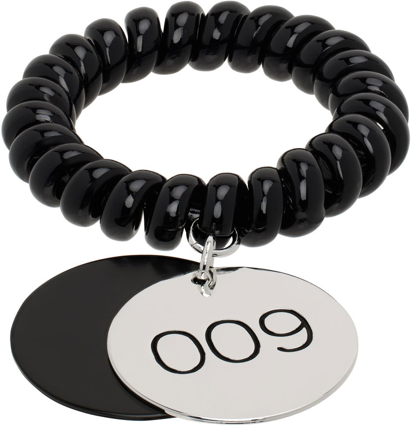 Zapestnica Tory Burch Tory Burch Locker Room Spiral Bracelet with Medallion Črna | 174280-001