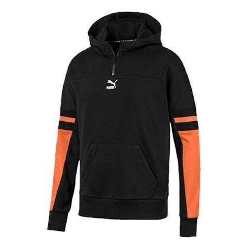 Pulover Puma Colorblocked Half Zip Hoodie Črna | 595880-56
