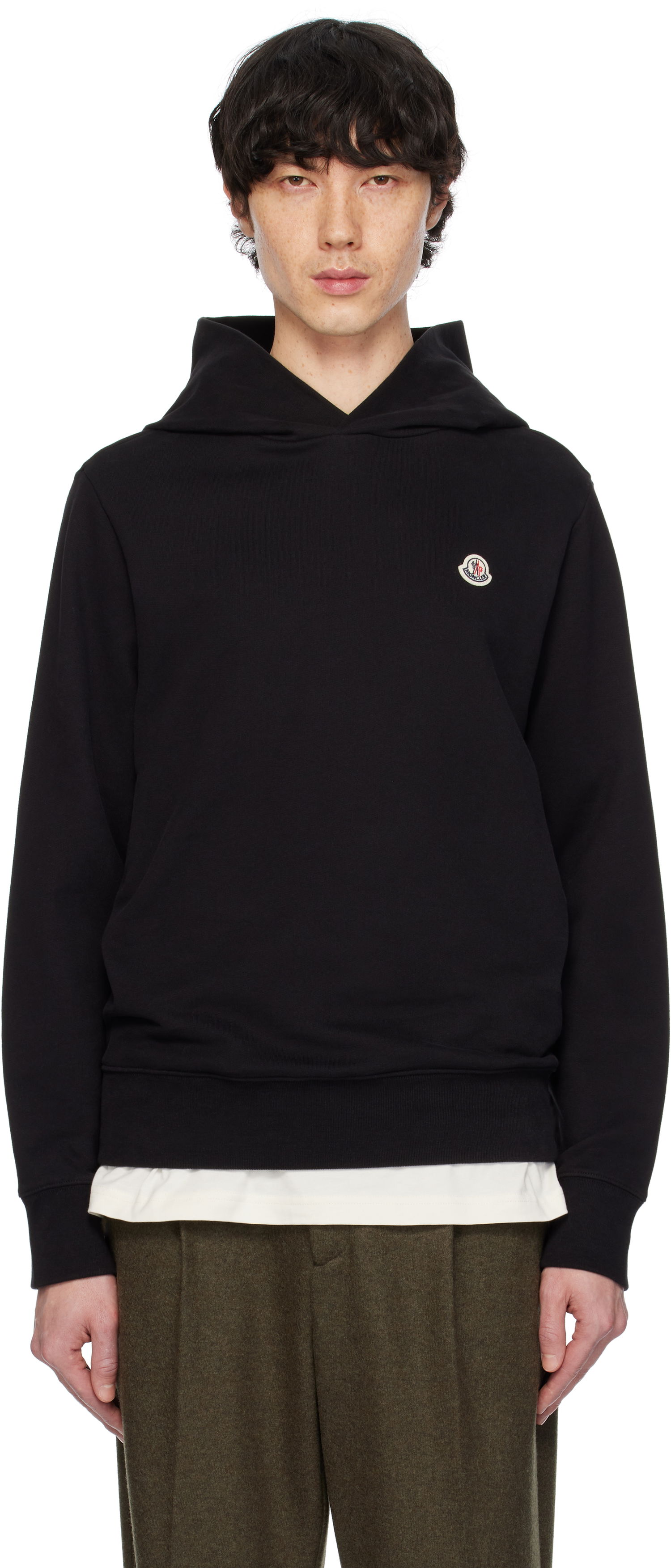 Pulover Moncler Moncler Cotton Logo Patch Hoodie Črna | K10918G0003589AUJ, 0