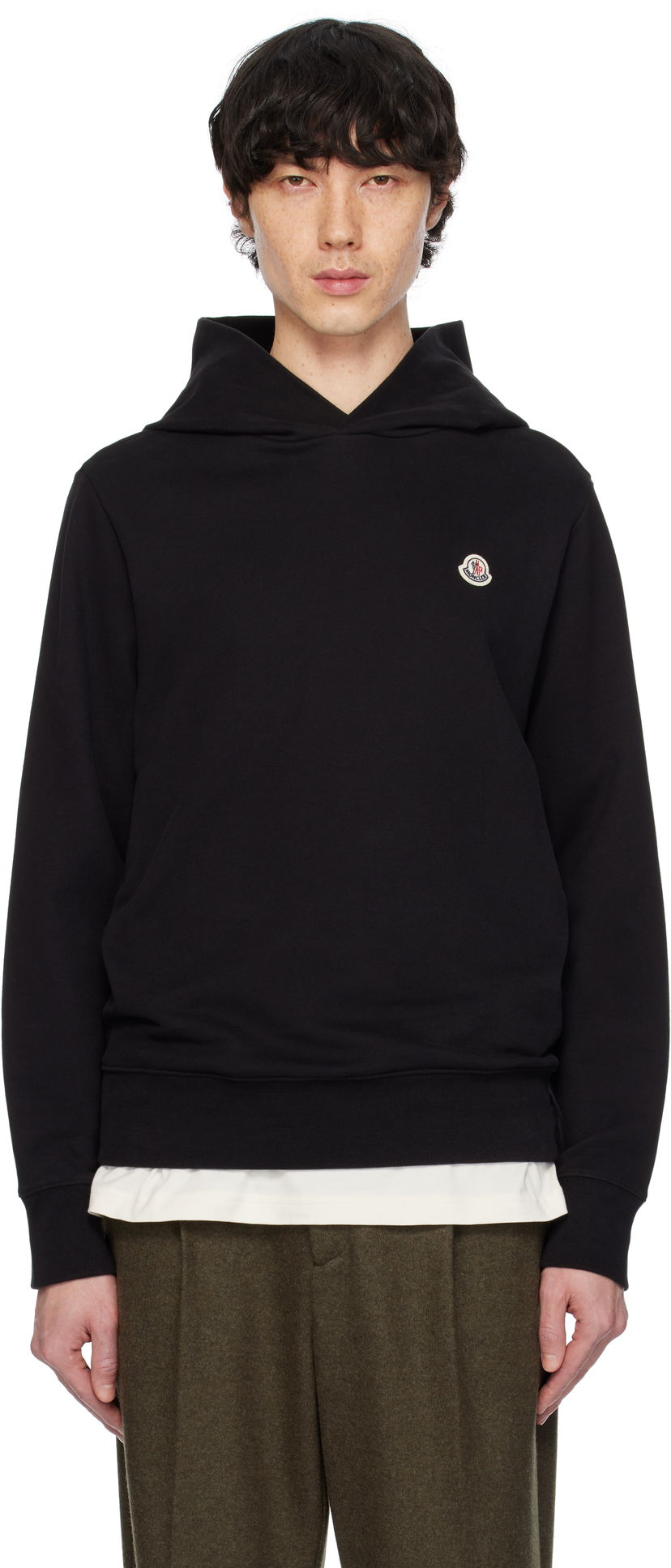 Pulover Moncler Moncler Cotton Logo Patch Hoodie Črna | K10918G0003589AUJ