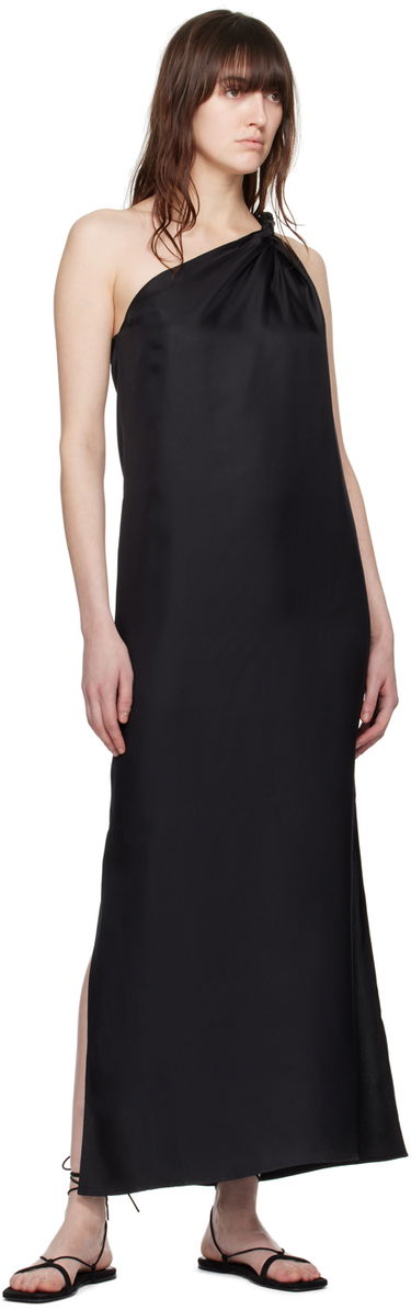 Obleke Loulou de Saison Loulou de Saison Adela One-Shoulder Maxi Dress Črna | ADELA, 3