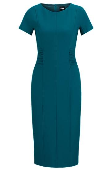 Obleke BOSS Gathered Detail Business Dress Turkizna | 50506992