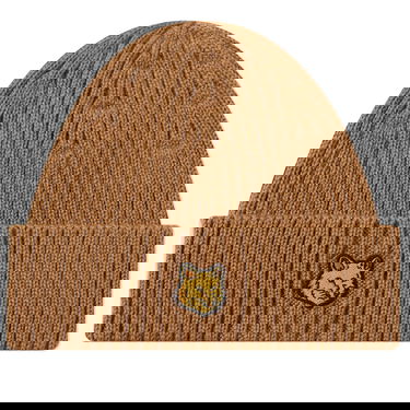 Beanie MAISON KITSUNÉ Fox Head Patch Ribbed Beanie Bež | LM06111KT1022-P236, 0