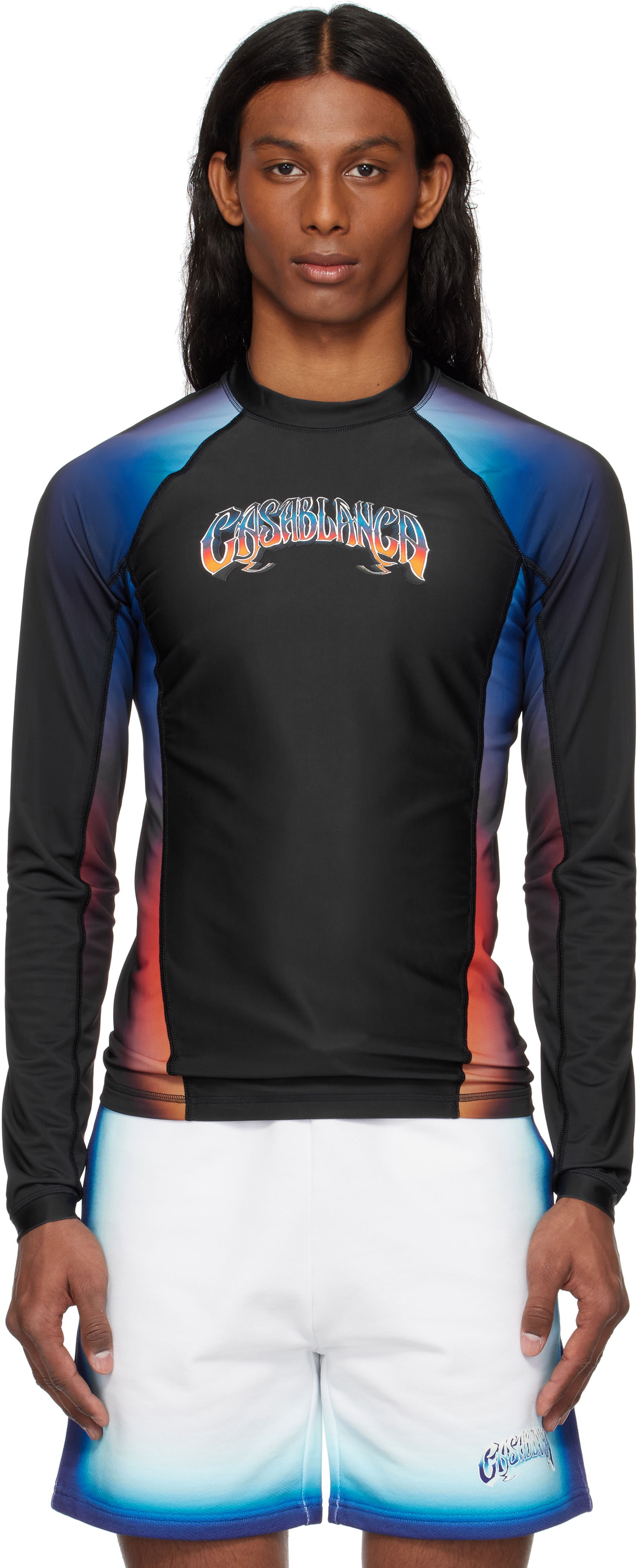 Majica Casablanca Casablanca Gradient Rashguard Črna | MS25-SWM-040-01, 0