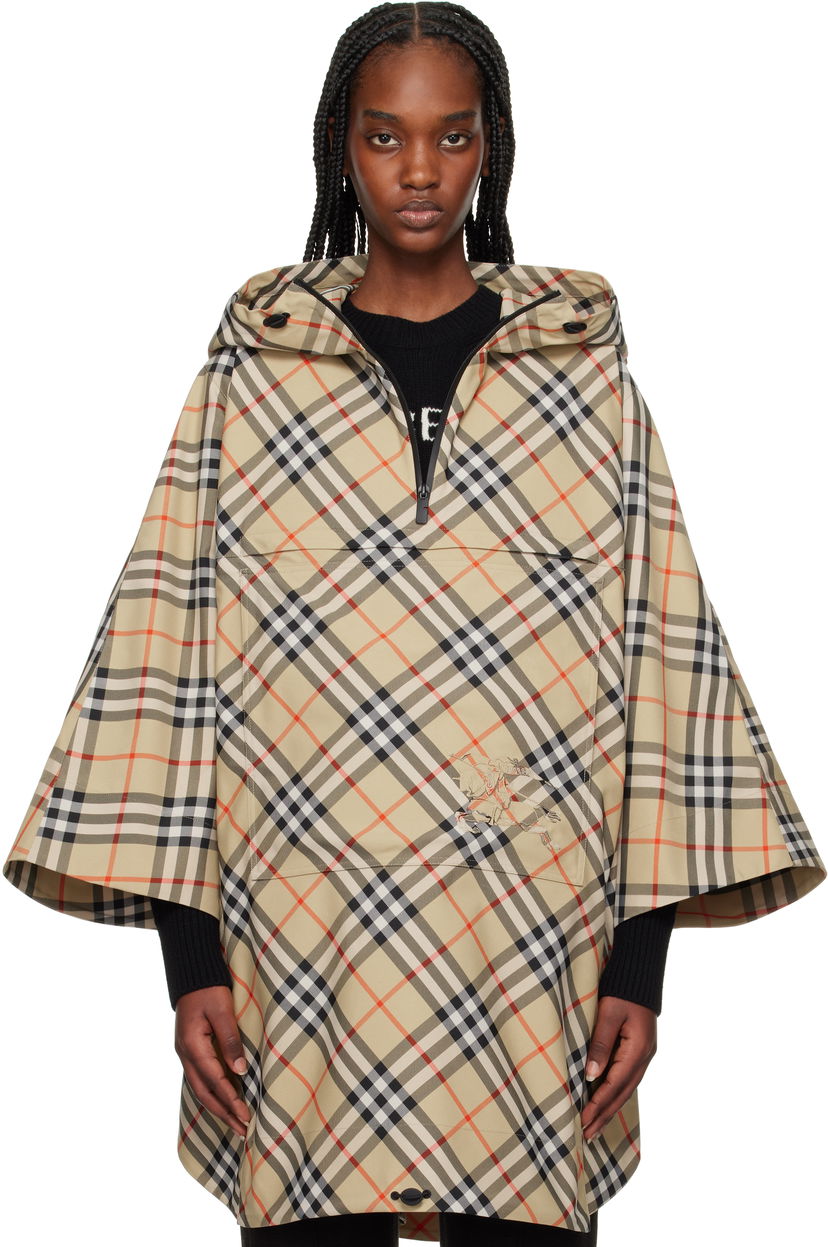Dežni plašč Burberry Burberry Packaway Check Twill Cape Jacket Bež | 8105325