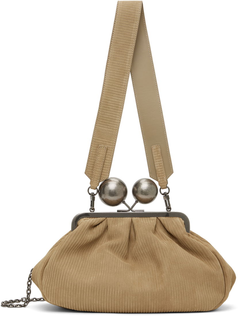 Torbica Max Mara Weekend Max Mara Destino Suede Shoulder Bag Bež | 2515511044600