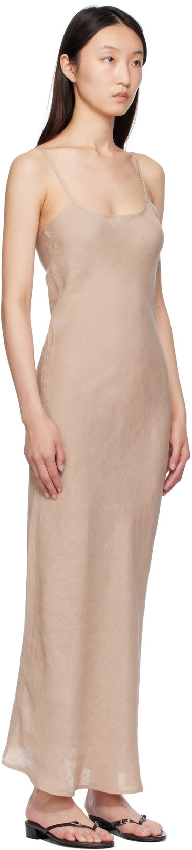 Obleke Baserange Baserange Dydine Maxi Slip Dress Bež | DRDY-LI-SU25, 1
