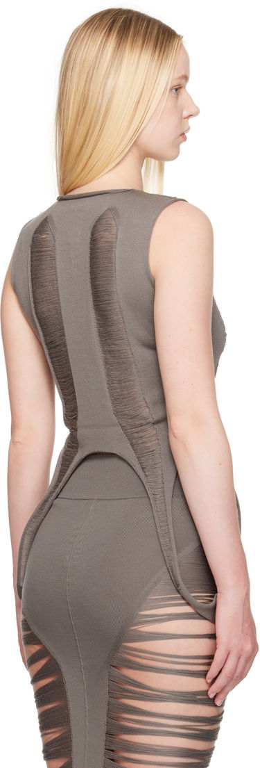 Majica brez rokavov Rick Owens Rick Owens Hollywood Tanja Destroyed Tank Top Siva | RO01E7615 KGRIDM, 2