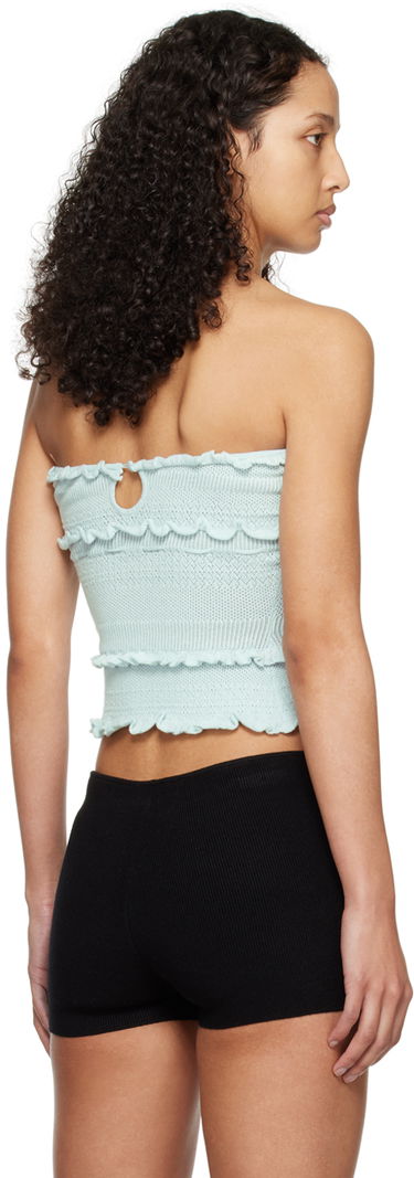 Majica brez rokavov GUIZIO Guizio Balena Smocked Tube Top Turkizna | R24608S035, 2
