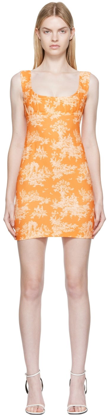 Obleke Miaou Miaou Vivi Toile Print Mini Dress Oranžna | 5022-CL-CMT-SCR