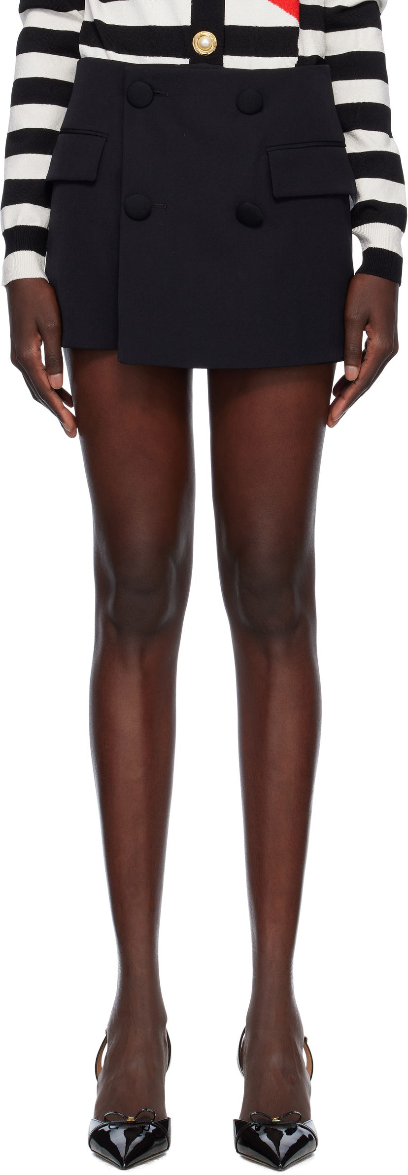 Krila Balmain Balmain Buttoned Four Pocket Skort Črna | EF0PA430WC09