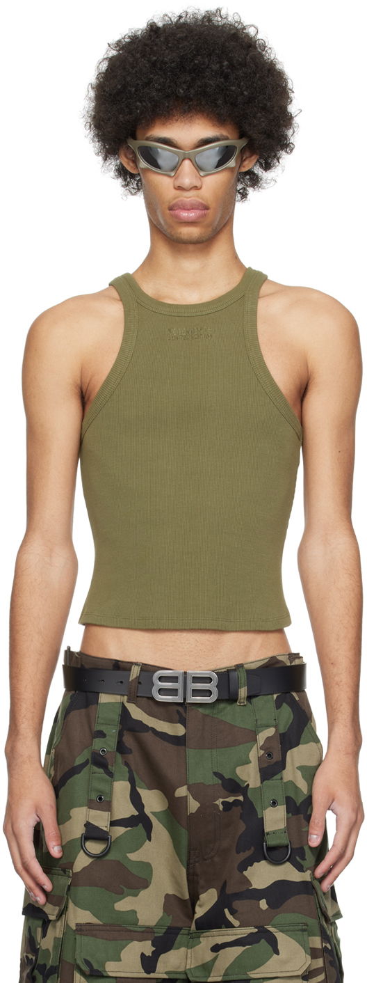 Majica brez rokavov VETEMENTS Embroidered Tank Top Zelena | UE64TO140Z